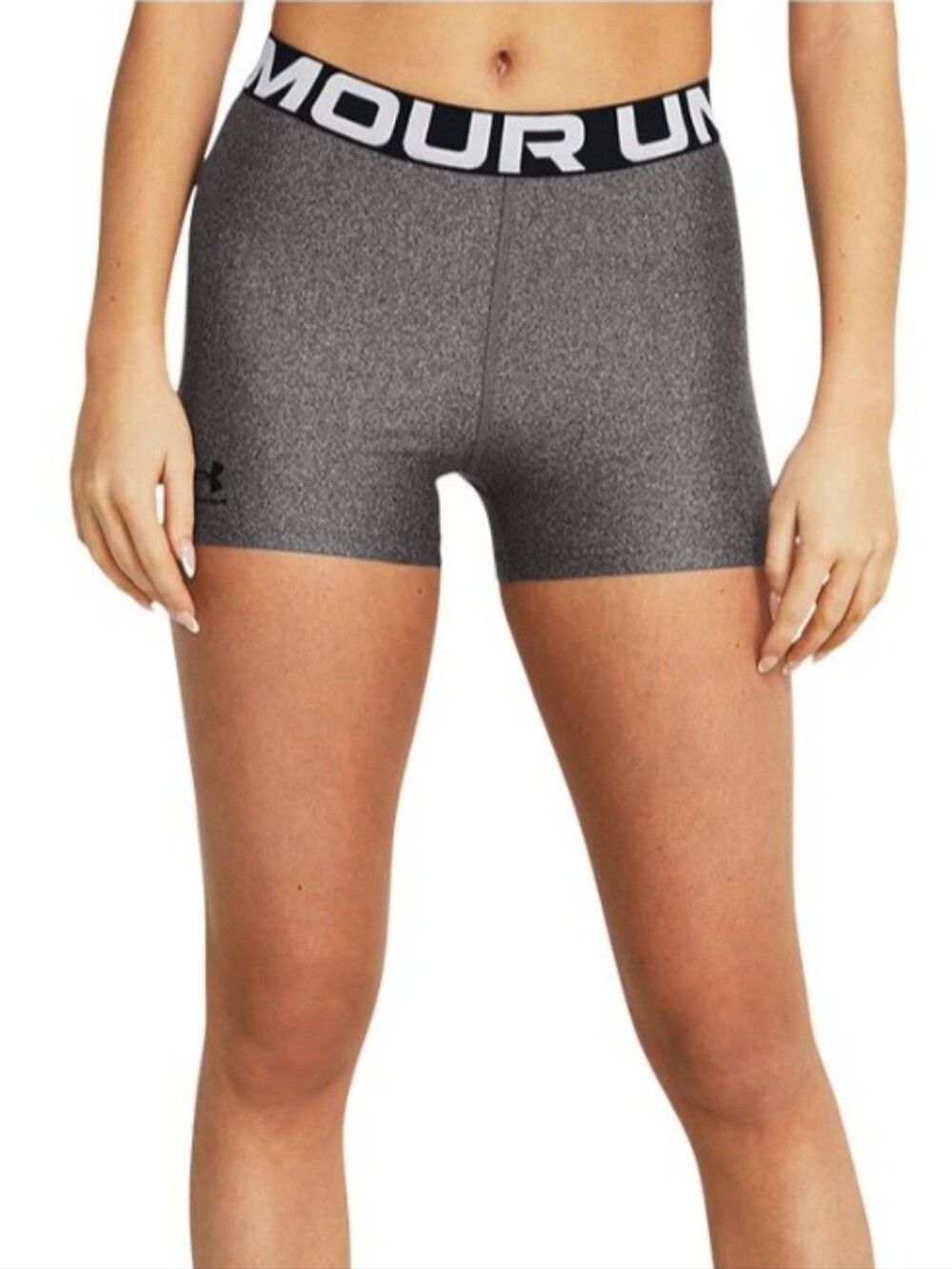 UNDER ARMOUR | Women's Charcoal Light Heather Heatgear Compression Shorty Shorts